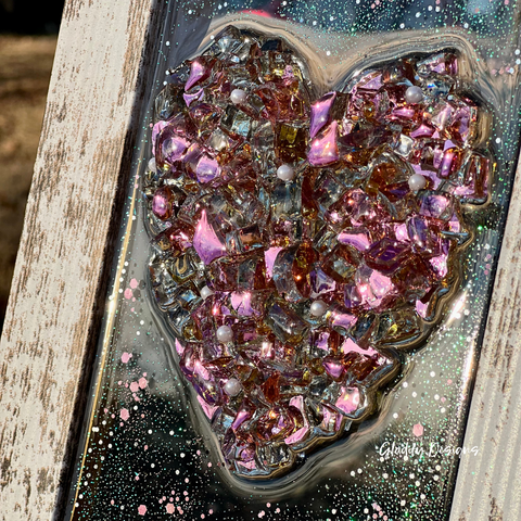 Pink Heart on Glass