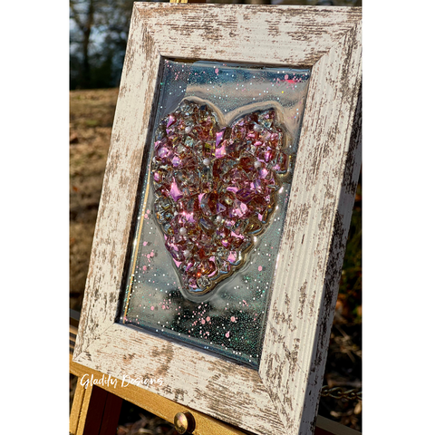 Pink Heart on Glass